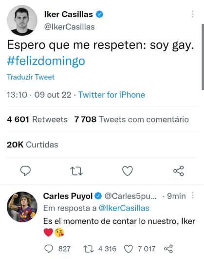 Iker Casillas se declara Gay em sua rede social