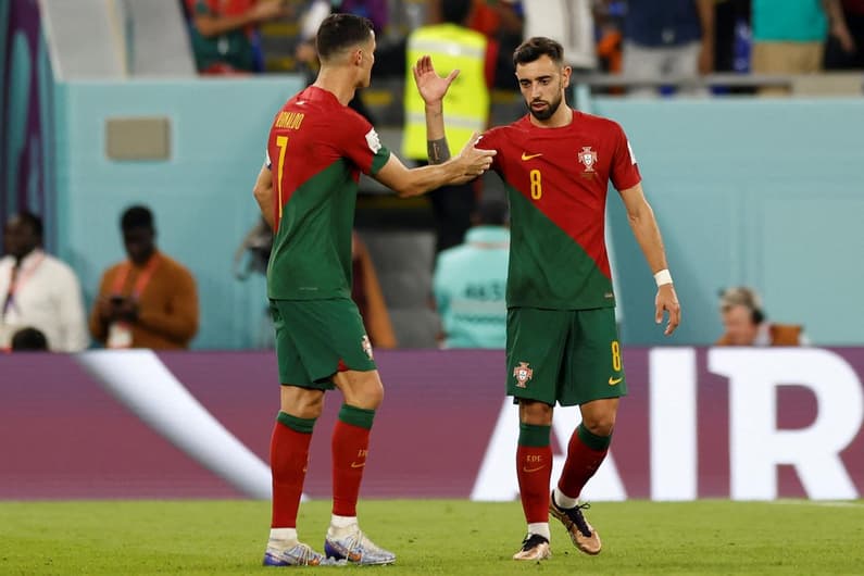 Bruno Fernandes e Cristiano Ronaldo - Portugal x Gana