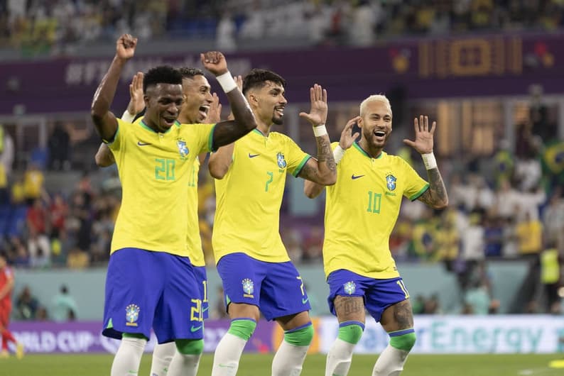 Brasil x Coreia - bandeirão Pelé - oitavas de final - Copa do Catar -