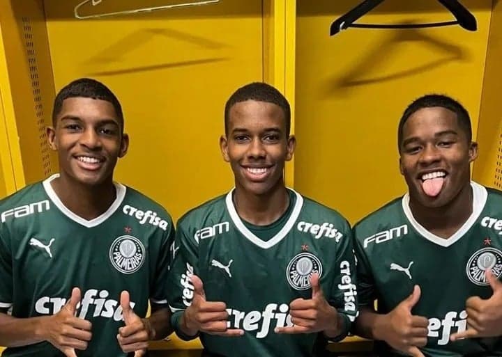 Endrick, Luis Guilherme e Estevão - Palmeiras