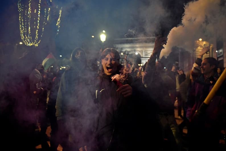 França x Marrocos  - Torcedores em Paris - Champs-Elysees -