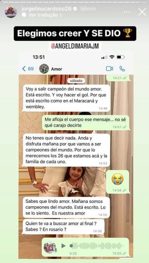 Mensagens Di María e esposa