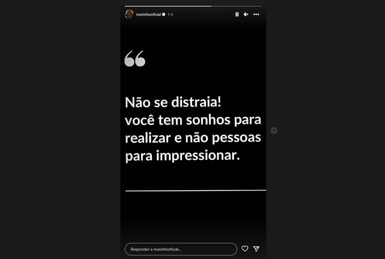 Postagem de Marinho no Instagram