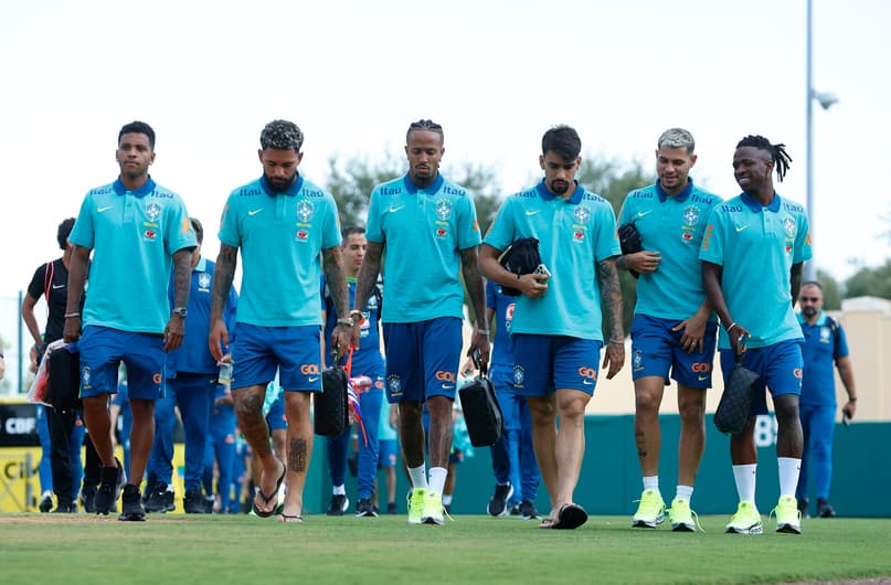 Rodrygo, Douglas Luiz, Militão, Paquetá, Bruno Guimarães e Vini Jr - Seleção Brasileira