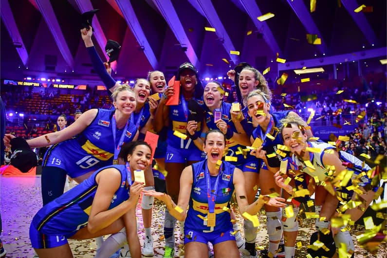 A Itália foi a grande campeã da Liga das Nações de Vôlei Feminino (Foto: Divulgação / Volleyball World)