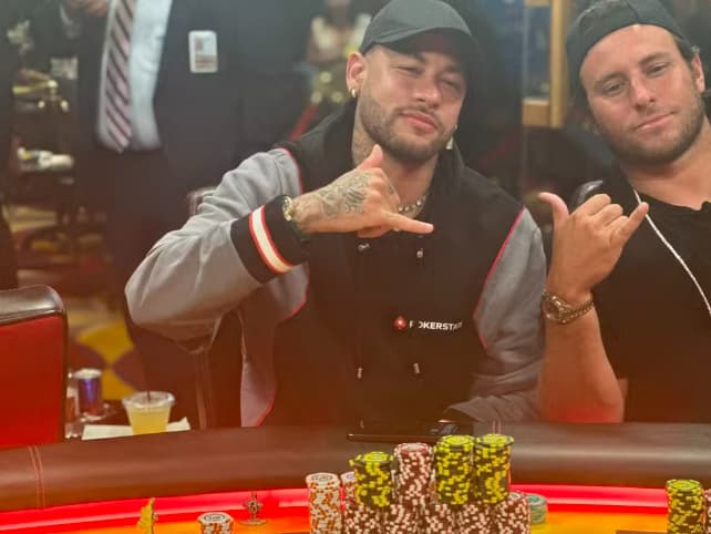 Neymar em evento de poker em Los Angeles