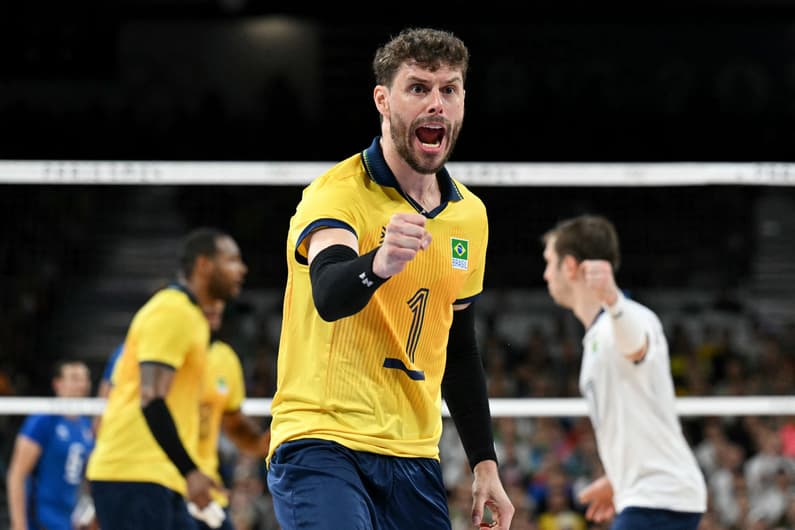 VOLLEYBALL-OLY-PARIS-2024-ITA-BRA  vôlei seleção brasileira masculina brasil