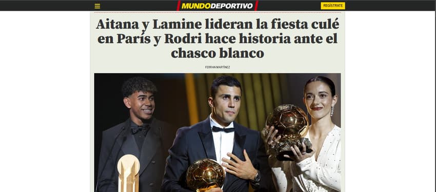 Mundo Deportivo &#8211; repercussão Bola de Ouro