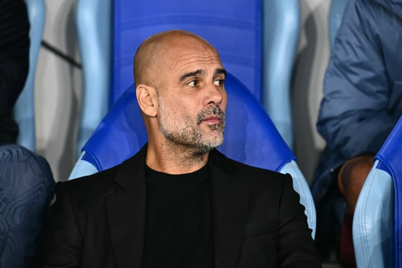 Pep Guardiola em Slovan Bratislava x Manchester City pela Champions League