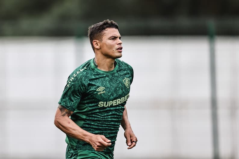 Thiago Silva em treino do Fluminense durante a Data Fifa de outubro