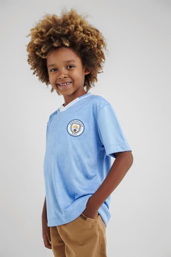 Camisa infantil do Manchester City (Foto: Divulgação / Braziline)