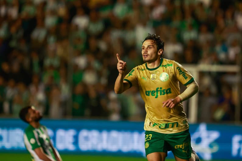 Raphael Veiga marcou três gols na vitória sobre do Palmeiras sobre o Juventude, pela 30ª rodada do Brasileirão (Foto: Luiz Erbes/AGIF)