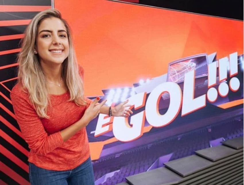 Domitila Becker apresentava o programa "O Gol", na Globo