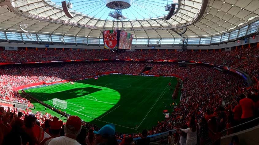 BC Place Stadium em dia de jogo (Foto: Divulgação)
