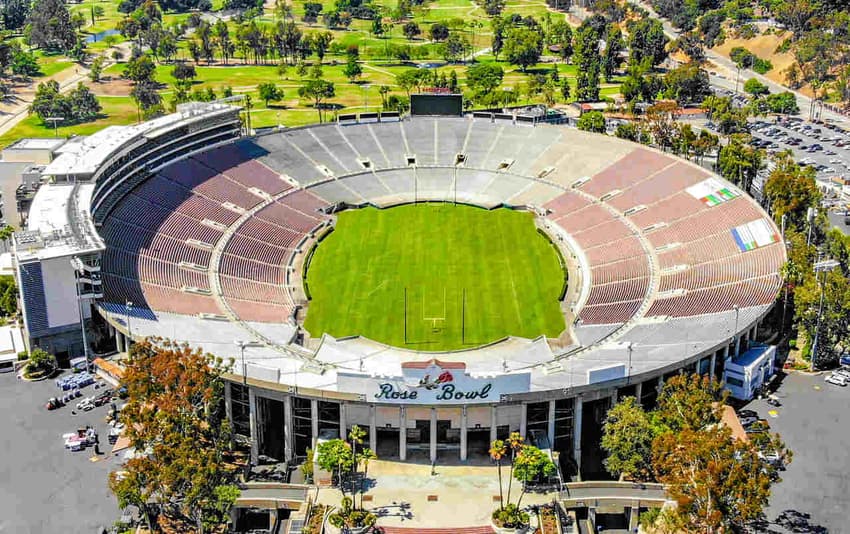 Vista aérea do Rose Bowl Stadium