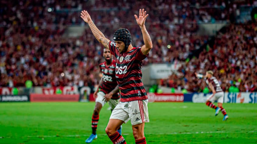 Rafinha comemorando gol do Flamengo (Foto: Marcelo Cortes/Flamengo)