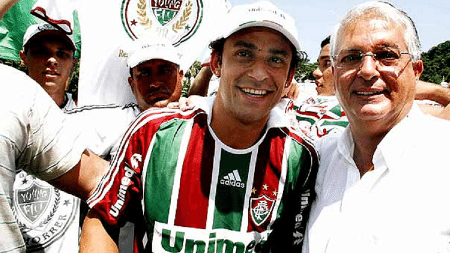 Celso Barros e Fred, ídolo do Fluminense (Foto: Reprodução)