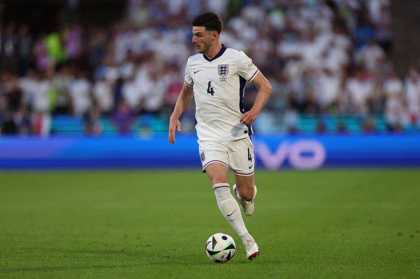 Declan Rice em ação pela Inglaterra.