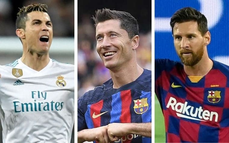Cristiano Ronaldo, Lewandowski e Messi - artilheiros da Champions League