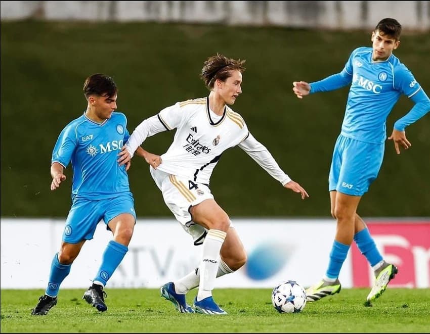 Joan Martínez em ação pelo time da base do Real Madrid (Foto: Reprodução)