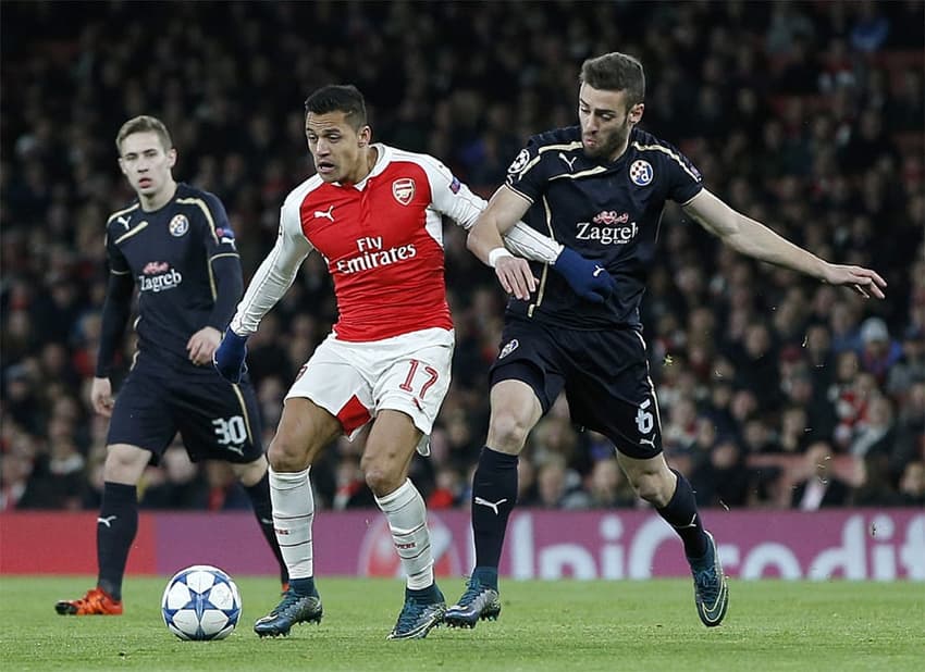 Arsenal x Dinamo Zagreb (FOTO:AFP)