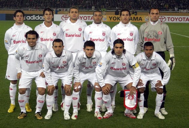 Time do Internacional que entrou em campo na decisão contra o Barcelona