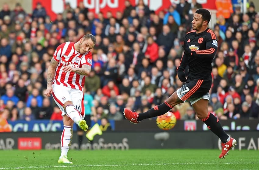 Marko Arnautovic - Stoke x Manchester United (Foto: Paul Ellis/AFP)