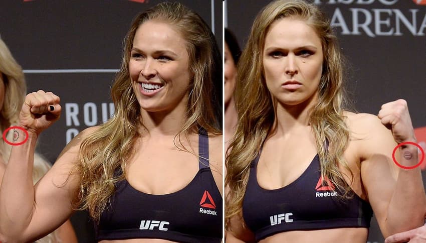 Ronda Rousey tem tatuagens nos dois punhos (FOTOS: Inovafoto)