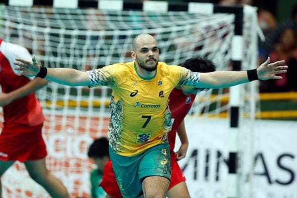 Gustavo Rodrigues em jogo pela Seleção Brasileira/ Foto: arquivo pessoal