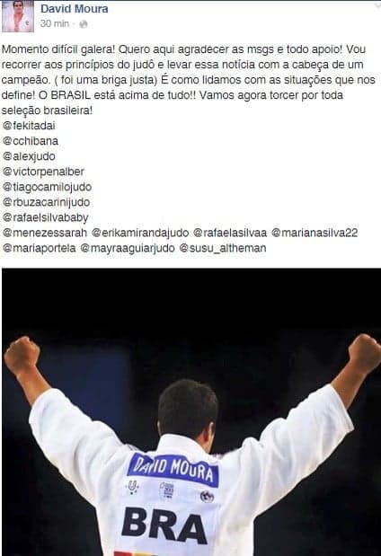David Moura agradeceu o apoio em uma rede social (Foto: Reprodução)