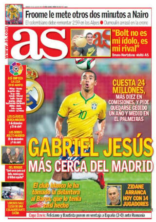 Gabriel Jesus na capa do As