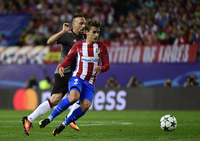 Griezmann e Ribery - Atletico de Madrid x Bayern de Munique