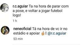 Comentário de Nenê no Instagram