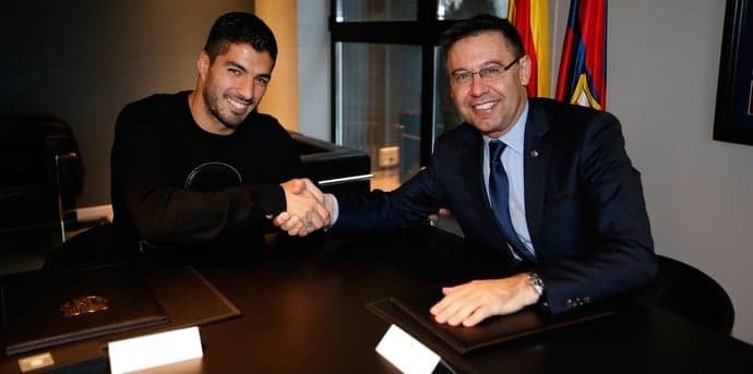 Suárez e Josep Maria Bartomeu - Barcelona