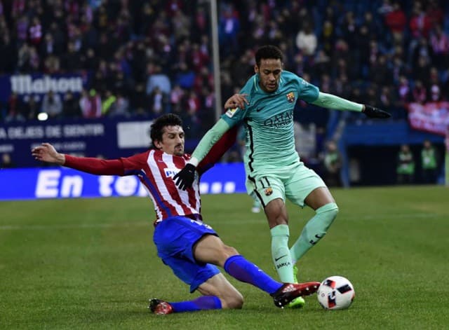 Vrsaljko e Neymar - Atlético de Madrid x Barcelona