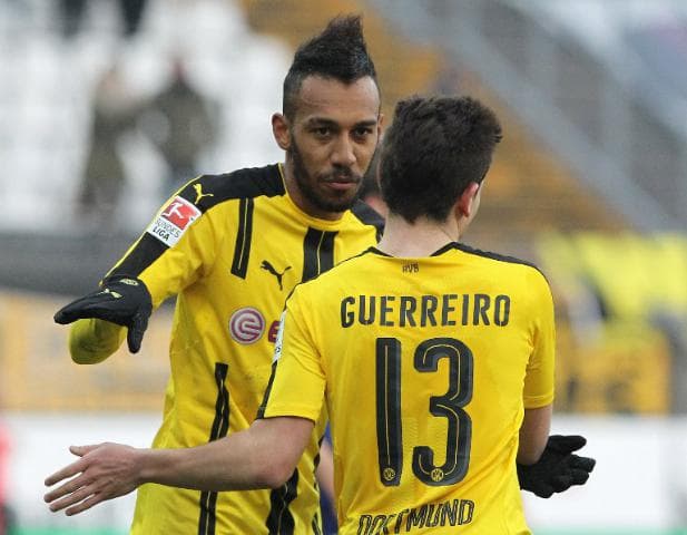 Guerreiro e Aubameyang - Darmstadt x Borussia Dortmund