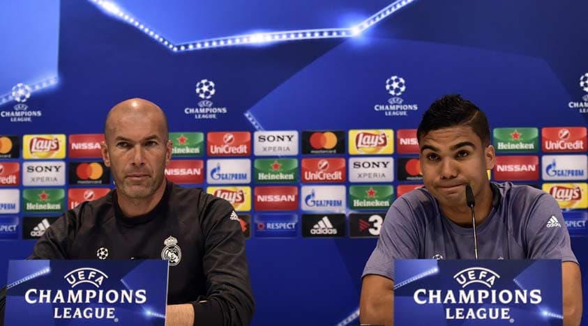 Zidane e Casemiro - Coletiva do Real Madrid