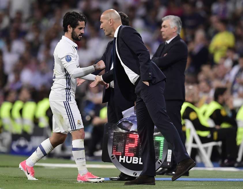 Isco e Zidane - Real Madrid x Bayern de Munique