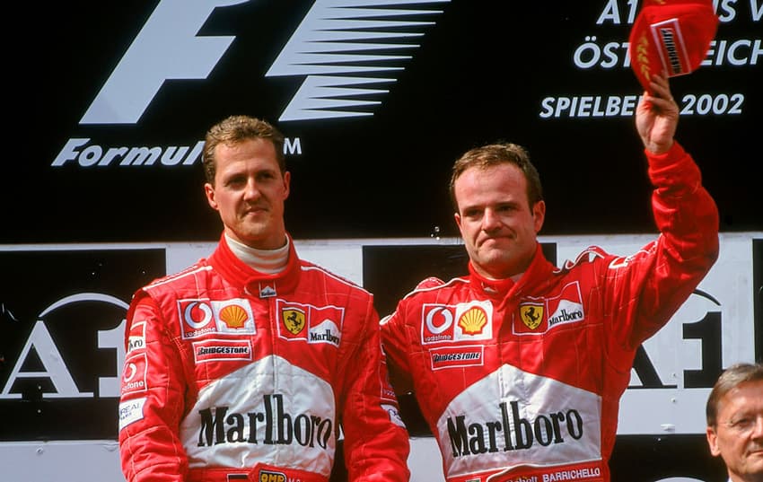 Michael Schumacher era o campeão mundial de F1 e Rubinho o vice