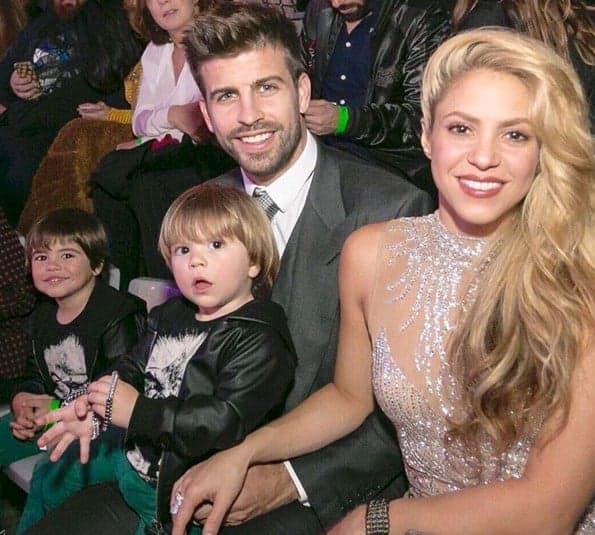 Piqué, Shakira e seus filhos, Milan e Sasha