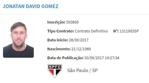 Jonatan Gomez foi registrado no BID