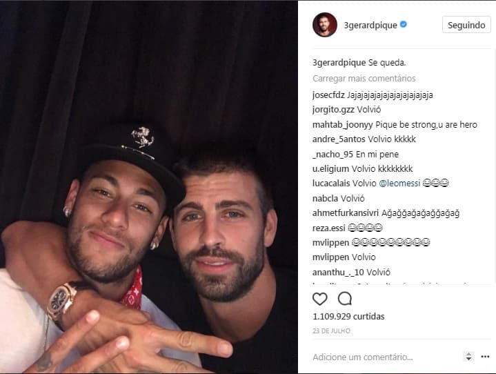 Neymar e Piqué - Instagram