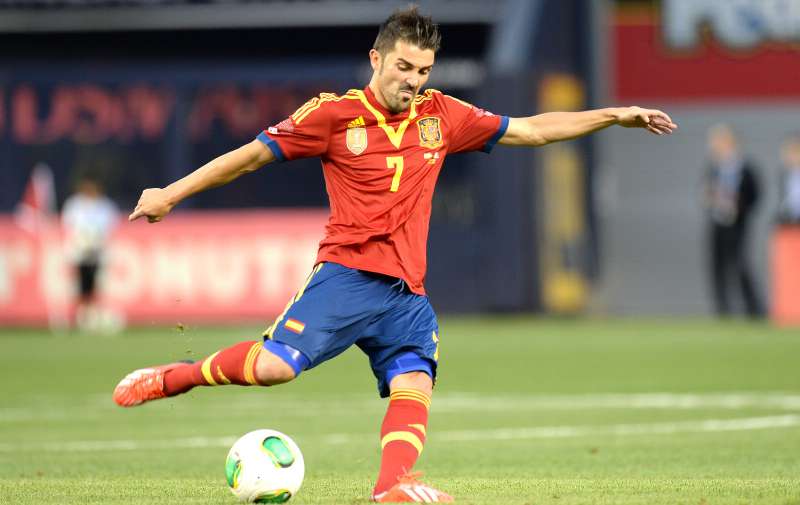 O jogador com mais gols pela Espanha é o atacante David Villa (Foto: AFP)