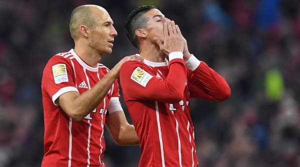 Robben e James Rodríguez - Bayern de Munique x RB Leipzig