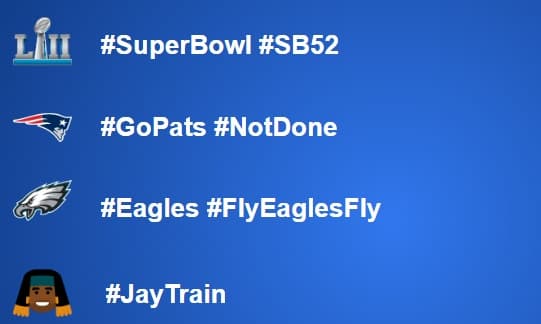 Hashtags Super Bowl