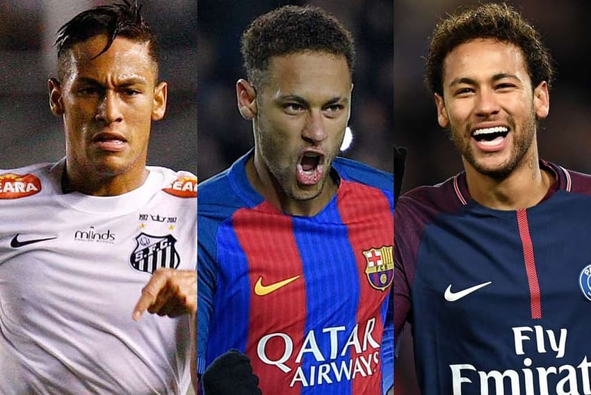 Neymar: Santos + Barcelona + PSG