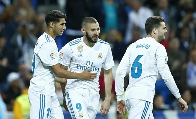 Hakimi, Benzema e Nacho - Real Madrid x Celta de Vigo