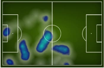 Mapa de calor - Pedro - Botafogo x Fluminense