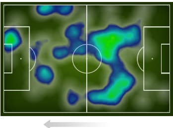 Mapa de calor - Jádson - Botafogo x Fluminense