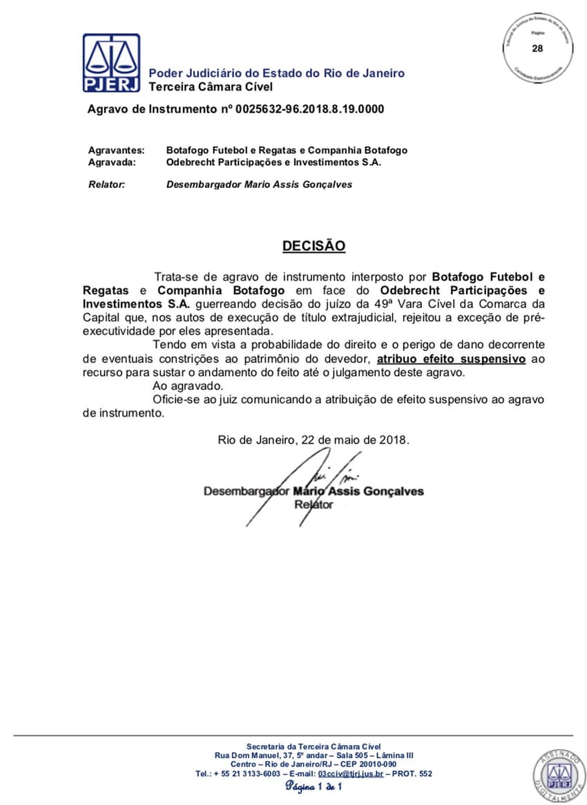 Botafogo - documento - Odebrecht